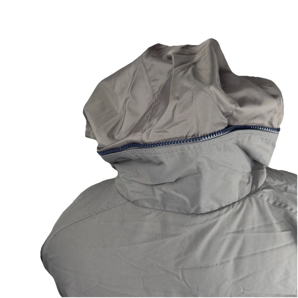 Vintage‎ 1990's Nike Men's Gray/Taupe Hooded Full Zip Windbreakers Jacket Size L - Picture 4 of 16